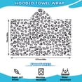 thumbnail image 2 of White and Gray Of Leopard Print Hooded Bath Towel，50"x30" for Ages 3 To 12 Kids, Quick Dry Lightweight Soft Microfiber Hood Beach Towel Cover Up for Kids, 2 of 7