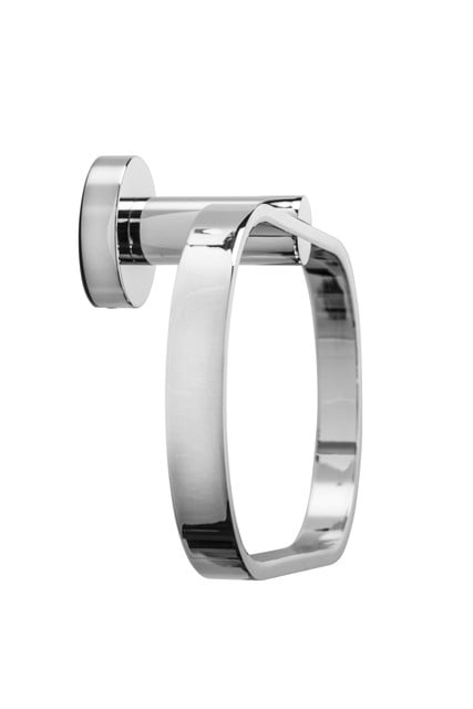 Croydex Metra Flexi-Fix Screw or Glue Towel Ring, Chrome