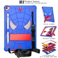 thumbnail image 2 of ELEHOLD Kids Case for iPad 9th/8th/7th Gen 10.2" 2021/2020/2019, Heavy Duty Rugged Cover with Foldable Kickstand Crossbody Shoulder Strap Pencil Holder Shockproof Case for iPad 10.2",Blue+Red, 2 of 6