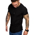 thumbnail image 1 of Playera Negra Para Hombre Cuello Redondo Manga Corta Lycra, 1 of 8