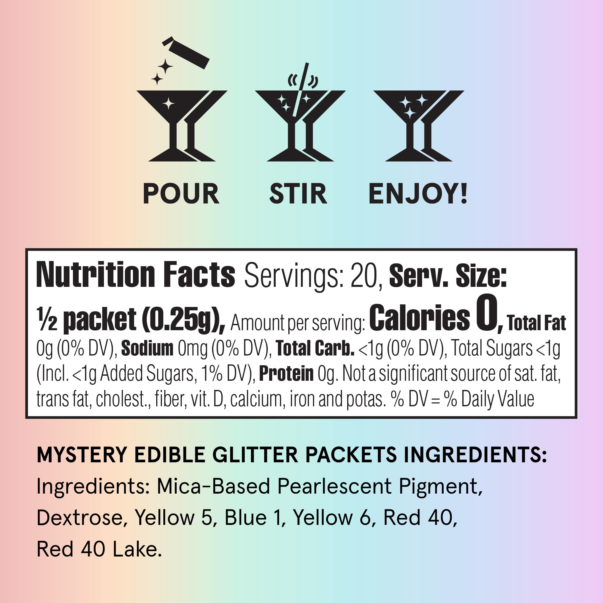 Fancy Sprinkles Mystery Edible Glitter Packets, 0.2 oz, 10 Count