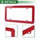 thumbnail image 5 of Marco de Placa de Matrícula de Acero Inoxidable con Tornillos y Tapas de Tornillo 4 Orificios Rojo Marco de Orificio Redondo Ancho, 5 of 7