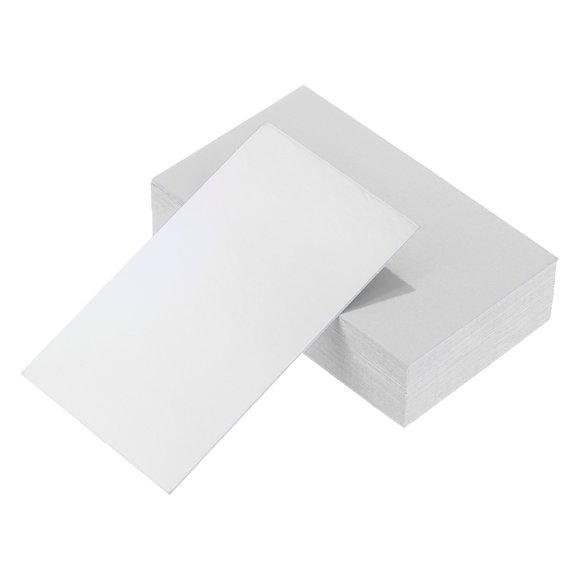 Uxcell 100 Business Card Stock 3.5" x 2" Blank Business Cards for Laser Printer Small Message Card Graffiti Scrapbooking DIY Thanks Cards, Laser Silver