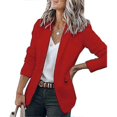 thumbnail image 2 of Women's Ladies Plain Open Front Lapel Blazer Long Sleeve Work Office Cardigan Jacket 26s, 2 of 4