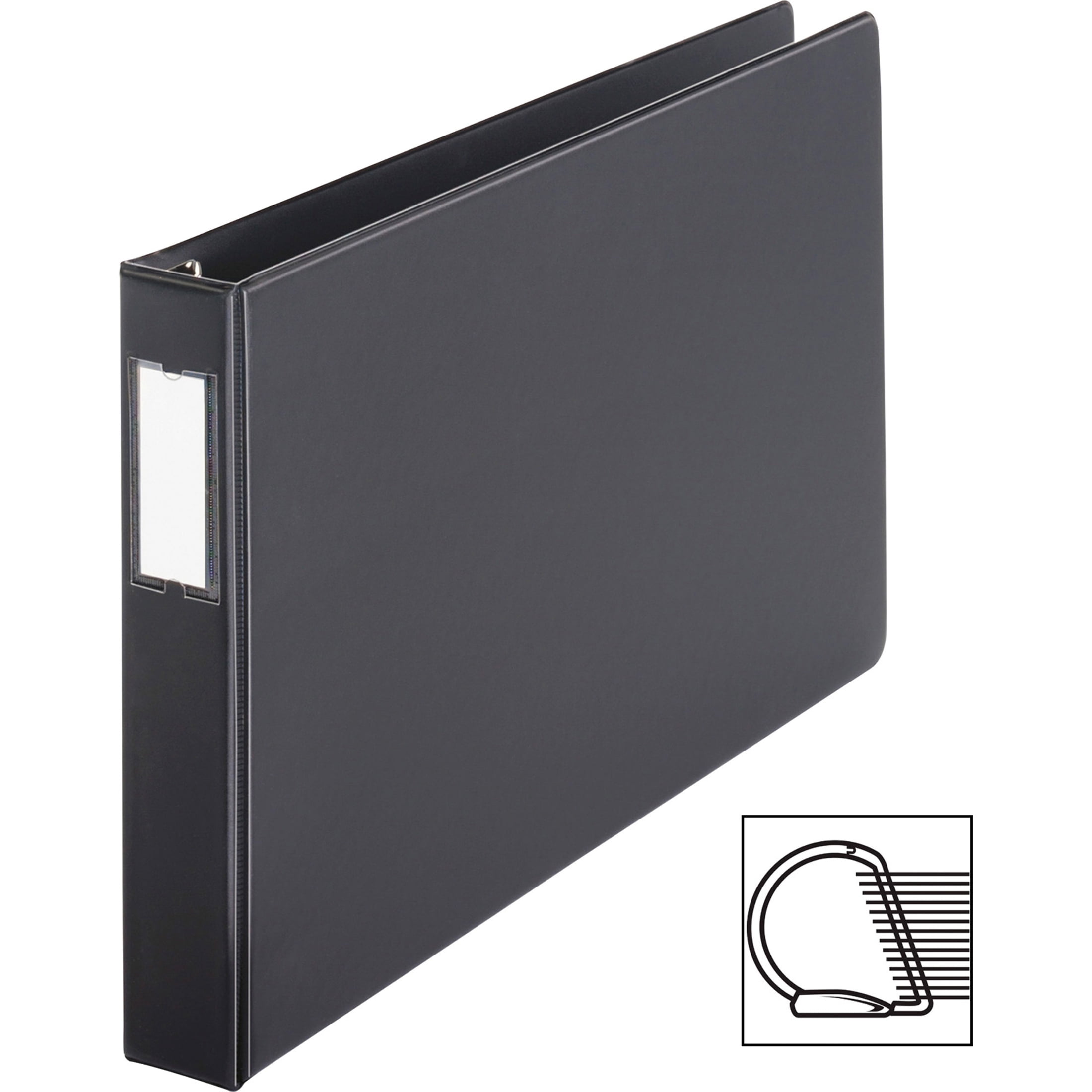 11x17 Hardboard Aluminum Hinge Binder, 2 Angle-D Ring, Brown (517461)