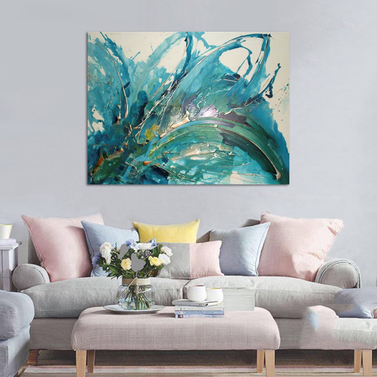 Abstract Vintage Stretched Canvas Print Framed Wall Art Home Office Decor Gift