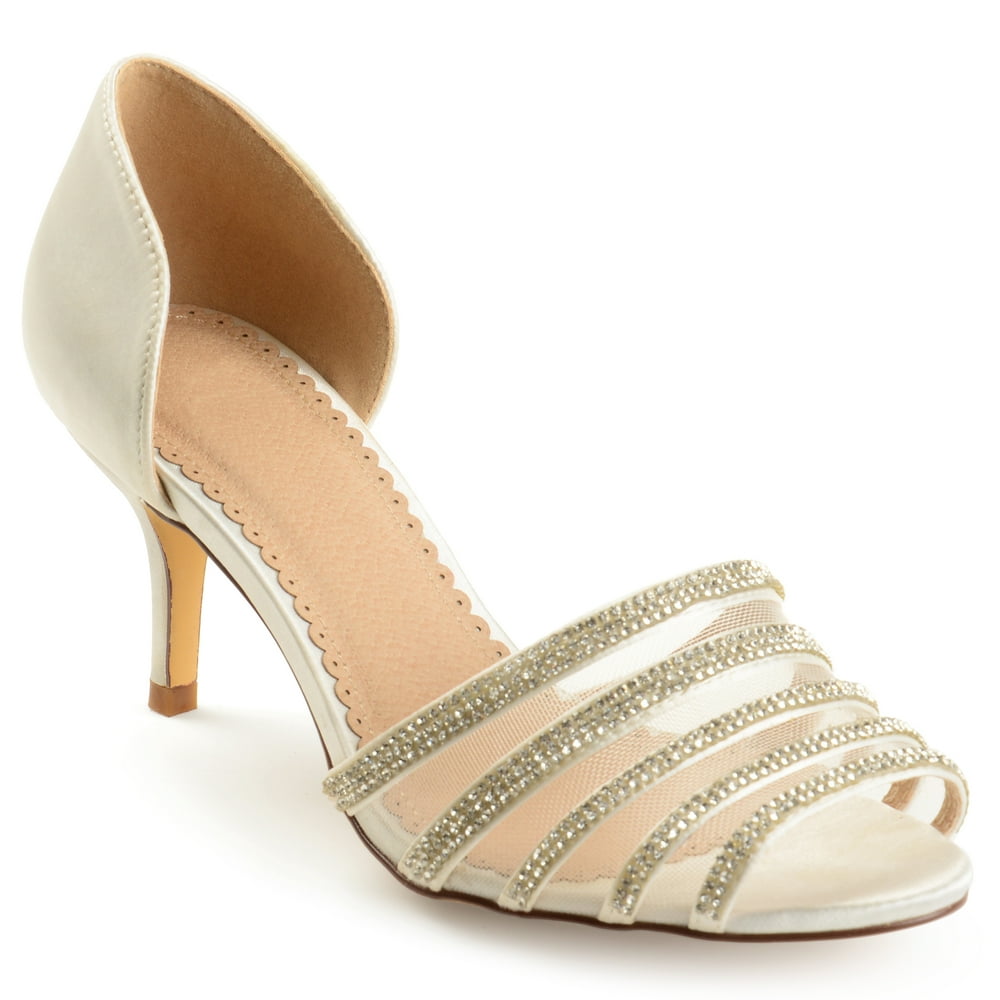lace d orsay heels with crystal ankle strap