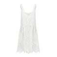 thumbnail image 5 of Womens Plus Size Summer Dresses Solid Color V-neck Sleeveless Lace Shoulder Strap Hollow Out Embroidery Waist Dress, 5 of 7