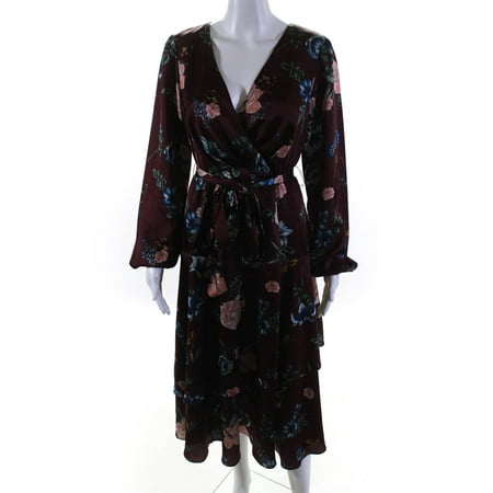 

Pre-owned|Great Jones Womens Floral Tiered Wrap Dress Size 6 13114988
