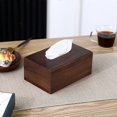 thumbnail image 1 of Rectangular Bamboo Tissue Box Cover, Dryer Sheet Frame, Bedside Table for Cosmetics and Glasses, Office and Home Office Finish (Black Walnut), 1 of 4