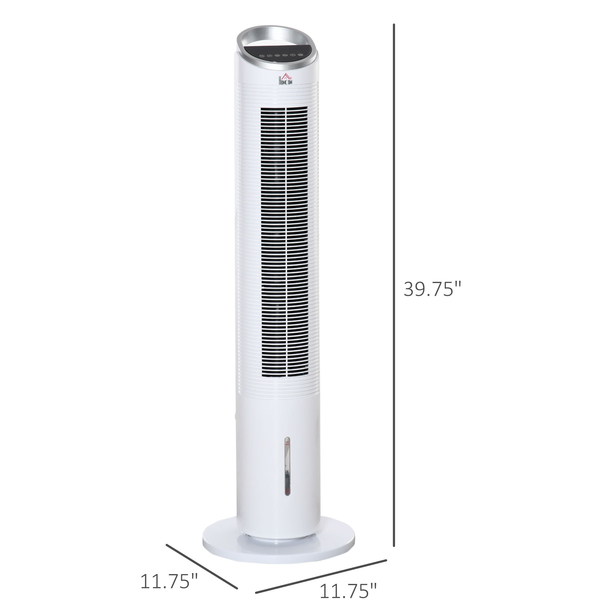 HOMCOM 40" Portable Oscillating Air Cooler Fan for Home Office, 3-In-1 Standing Ice Floor Fan with Humidifier, 3 Modes, 3 Speeds, 8H Timer, White