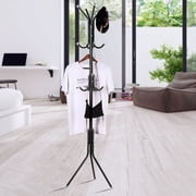 OxGord Coat Rack Hall Tree Freestanding 12 Hooks Stainless Steel 5.6 ft