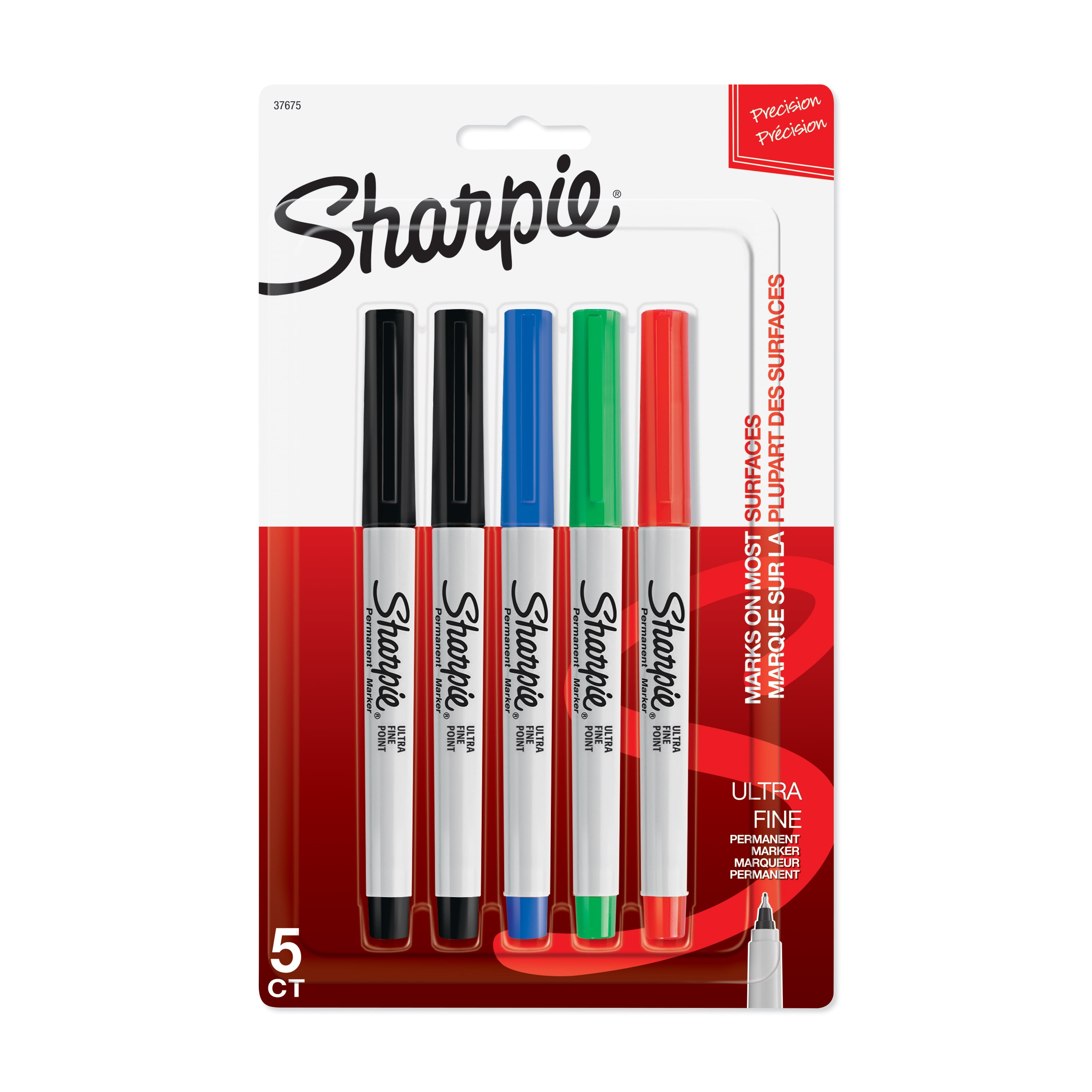 Sharpie Permanent Markers, Ultra Fine Point, Assorted Colors, 5 Count