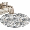 thumbnail image 6 of Spring Botanical Round Rug 3.3ft Washable Circle Entryway Rugs Non Slip Country Floral Leaves Gray Brown Area Rug Indoor Floor Carpet for Bedroom Kitchen Living Room Home Office Dining Room Nursery, 6 of 8