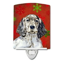 English Setter Snowflakes Christmas Ceramic Night Light