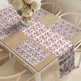 thumbnail image 2 of Ambesonne Sugar Skull Table Runner & Placemats, Maroon Motif Flowers, Placemat 4 pcs + Runner 12"x72", Fuchsia Cream, 2 of 2