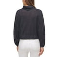 thumbnail image 2 of DKNY Womens Drawstring Pullover Blouse, Blue, Large, 2 of 4