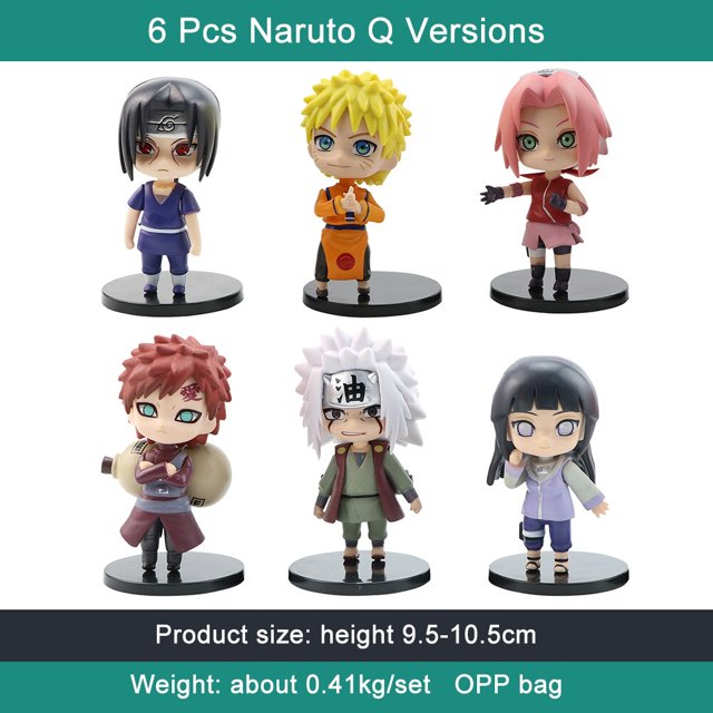 Figuras de acción de Naruto Shippuden, juguetes de PVC, Hinata, Sasuke, Itachi, Kakashi, Gaara, versión Q, regalo para niños, 12 unidades por juego Fivean Figuras de anime