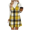 thumbnail image 4 of Busydd Women Dresses Fashion Sleeveless Plaid Dresses for Women Casual V Neck Zip Up Fall Dresses with Pockets 2XL, 4 of 9