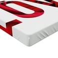 thumbnail image 2 of Ambesonne Live Laugh Love Fitted Sheet 2 Pcs Set, Rose Petals, Queen, Red White and Black, 2 of 3