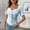 Light Blue square neck short sleeve tshirt a1, variant on Women Square Neck Short Sleeve Tshirt Ruched Bodycon Casual Top Cute Fashion Tee Shirts Summer Vacation Clothes, Pink M