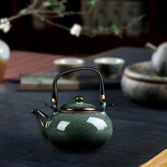 ACDANC Ceramic Teapot Ceramic Kettle 750ml Home for Boiling Hot Water Tea Maker for Camping Tea House Kitchen Tea Lovers Gift Hiking Green