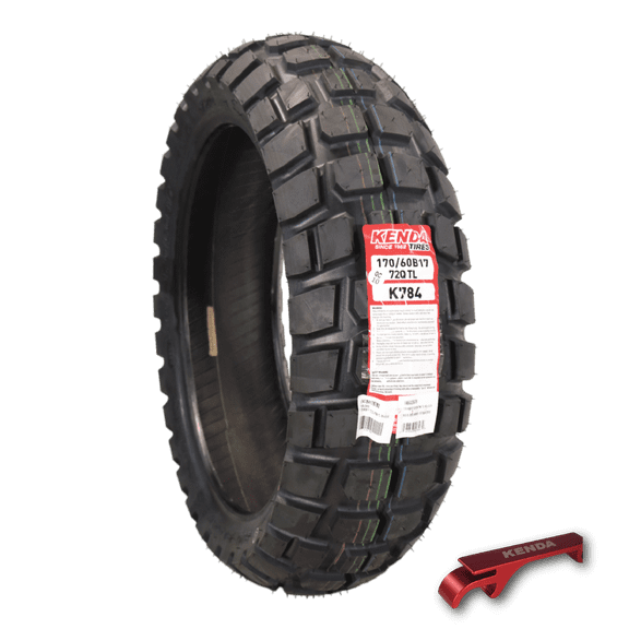 Kenda Big Block (K784) 170/60B17 Rear Tire for Motorcycles, Dirt Bikes, and City Bikes - Durable Off-Road & Street Performance with Keychain 170x60x17
