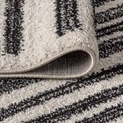 JONATHAN Y MOROCCAN HYPE 5 x 8 Area Rug, Khalil Berber Stripe - Cream/Black, MOH207A-5