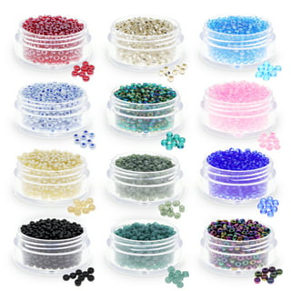 Fun-Weevz 1600 Pcs 6/0 Czech Glass Seed Beads for Jewelry Making Adults, Frosted Bead Kit for Bracelets, Necklaces, Crafts An