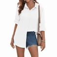 thumbnail image 3 of Dqueduo Womens Button Down Shirts Lapel Long Sleeve Blouses Business Work Shirt Dressy Casual Collared Tops, 3 of 8
