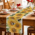 thumbnail image 5 of Sunflower Table Runner 70 Inches, Green Botanical Yellow Floral Summer Rustic Bed Runner Dresser Scarves Tabletop for Indoor Outdoor Parties/Ceremony/Banquet, 13" x 70", 5 of 9