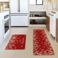 thumbnail image 2 of Sm:)e Holly Pine Branches Leaves Merry Christmas Kitchen Mats Set of 2, Winter Decor Low-Profile Kitchen Rugs for Floor - 17x29 and 17x47 Inch, 2 of 7