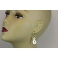 thumbnail image 2 of Sterling Silver White Pearl Earrings Carved Infinity Symbol Tear Drops Simple Contemporary Dangles Designed for Adult Women, 2 of 5