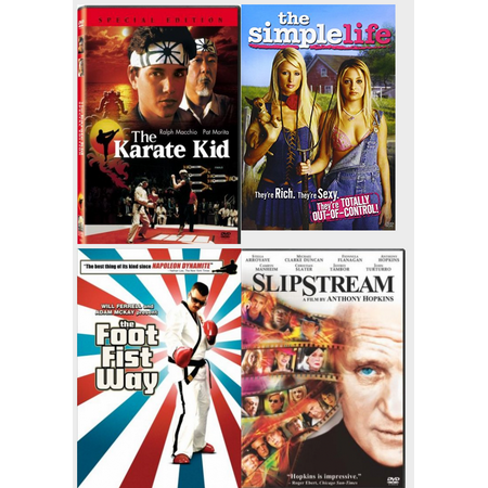 Assorted 4 Pack DVD Bundle: The Karate Kid, The Simple Life: Season 1, Laws of Attraction, BATMAN