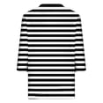 thumbnail image 5 of YABCSAZ Womens Tops 3/4 Sleeves V Neck Striped Print T Shirts Casual Loose Fit Pullover Tunic Tops Fall Trendy Casual Tee Shirts Womens Summer Tops, 5 of 5