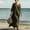 Green, variant on SMihono Women Cotton Linen 3/4 Sleeve Maxi Dress Crewneck Summer Casual Loose Flowy Long Vacation Beach Dress Gray M