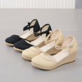 thumbnail image 6 of Dakaela Women's Platform Sandals Closed Toe Espadrilles Wedge Sandal Ankle Strap Summer Slip on Shoes, 6 of 9