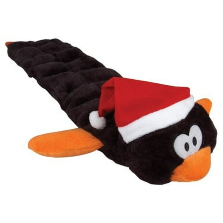 kyjen outward hound holiday long body squeaker mat - penguin