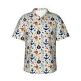 thumbnail image 1 of Fotbe Pirate Skull And Anchor Camisa Hawaiana para Hombre Unisex – Camisa Casual de Verano con Botones de Manga Corta de Algodón y Lino,Small, 1 of 7