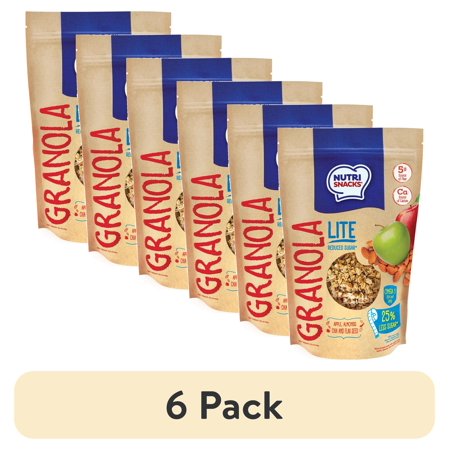 (6 pack) Nutrisnacks Apple and Almond Lite Granola 10.5 oz. Bag Natural, Reduced Sugar