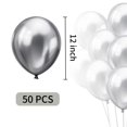 thumbnail image 2 of Balloons Ztikug, látex metálico plateado, 12 pulgadas, 50 unidades, 2 of 6
