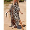 thumbnail image 4 of Robes de Plage pour Femmes Grande Taille Imprimé Animal Caftan Robe de Resort, 4 of 5