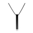 thumbnail image 2 of Black Bar Pendant Necklace, Stylish Cool Sweater Accessory Exquisite Rectangle Bar Pendant Necklace For Men For Party ANGGREK AH3154, 2 of 8