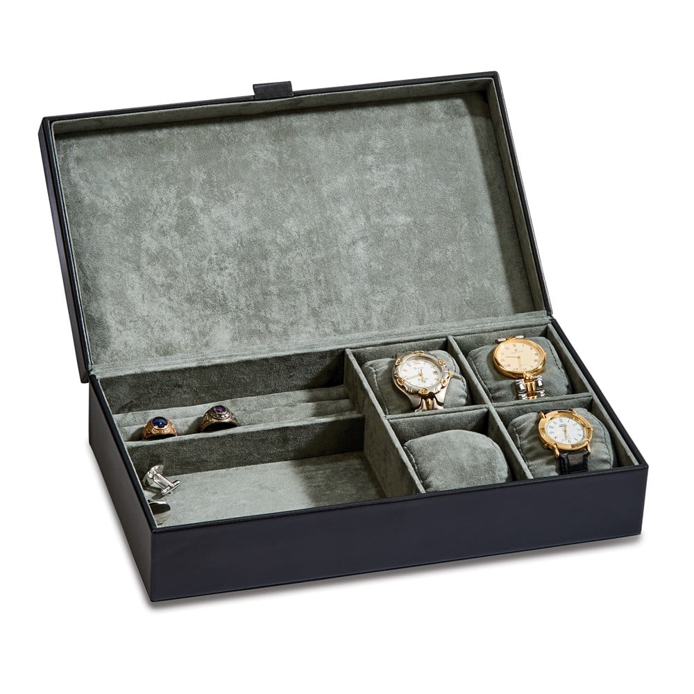 FB Jewels Black Leather Jewelry Box