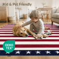 thumbnail image 4 of ODIKA 8'x10' Washable Area Rug Non-Slip Chair-Friendly Mat July Patriotic Stars Stripes Independence Fourth Reinforced Flannel for Dining Room, Large Office, Lounge, 4 of 7