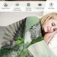 thumbnail image 3 of Shiartex Green Hummingbird Butterfly Flower Throw Blanket Spring Floral Bird Soft and Comfortable Flannel Blanket for Bedding Office Sofa and Chair Decor Gift 40x50in, 3 of 6