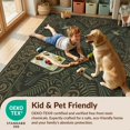 thumbnail image 4 of Design&I 8'x10' Washable Area Rug Sleek Flatweave Pet Friendly Bird Botanical Vintage Scroll Foliage Border Moody Whimsical Refined Structured for King Size Bedroom, Under Bed, 4 of 7