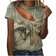 thumbnail image 1 of Blusa de manga corta con cuello redondo y estampado de cremallera de verano de moda informal para mujer Pompotops  hkajfhjk469251, 1 of 5