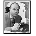 thumbnail image 2 of Historic Framed Print, [John Dos Passos, head-and-shoulders portrait, facing front, holding book].photo by Eric Schaal., 17-7/8" x 21-7/8", 2 of 9