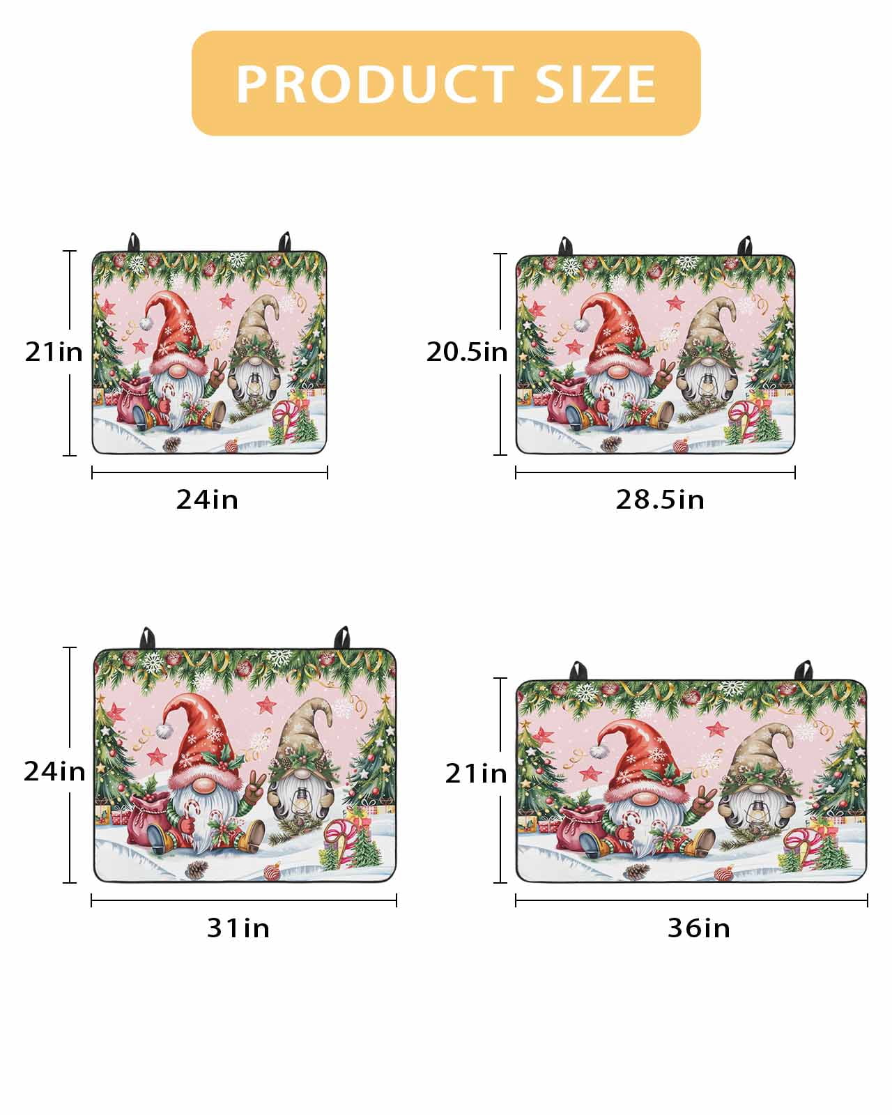 Large Induction Cooktop Protector Mat Pink Christmas Stove Top Covers for Electric Stove, Gnomes Xmas Tree Snowflake Gifts Decorative Stove Burner Cover Mats, Glass Top Stove Cover
